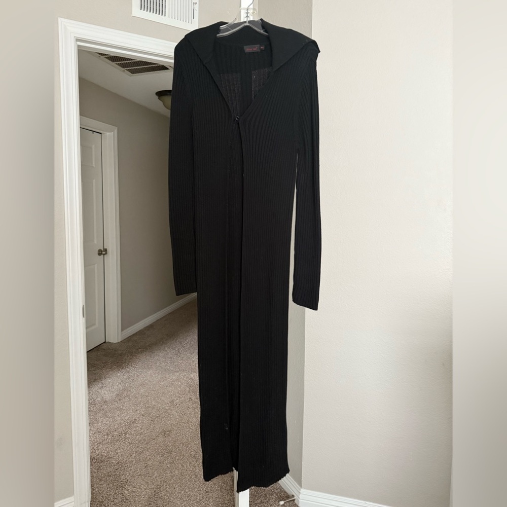 Single Black Ribbed Maxi Dress